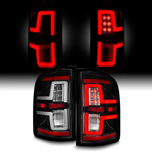AKKON - Se ajusta a 2007-2014 Chevy Silverado 1500/2500HD/3500HD Camión LED Tubo Barra Señal de Freno Corriente Luces Traseras Colas Negras en