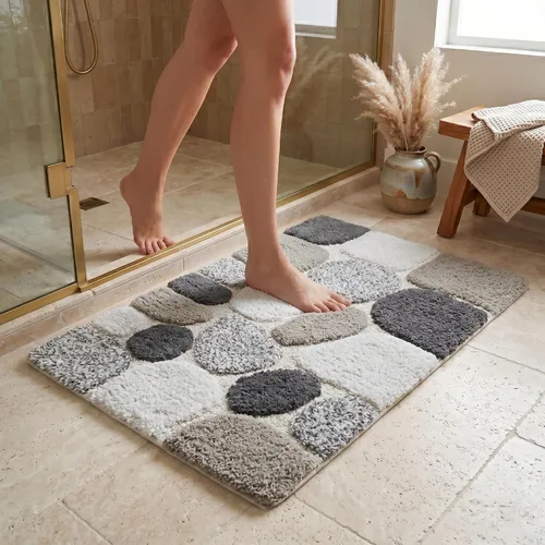Miniatura 10 de THE BEER VALLEY Alfombra de baño antideslizante de 24 x 60 pulgadas, suave y absorbente, alfombra de baño grande antideslizante para suelos