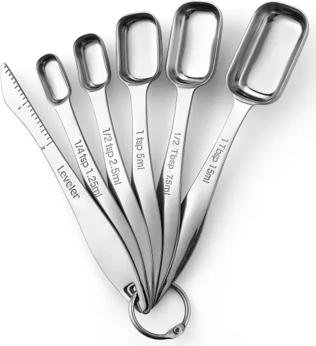 Miniatura 13 de Spring Chef Stainless Steel Measuring Cups and Spoons Set of 10, Nesting Kitchen Metal Measuring Cups and Spoons Set for Dry and Liquid Ingredients