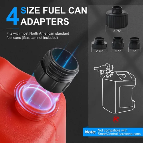 Miniatura 3 de Bomba de transferencia de combustible con sensor de parada automática y adaptador de 4 tanques, manguera de 3.2GPM 51 pulgadas, bomba de gasolina