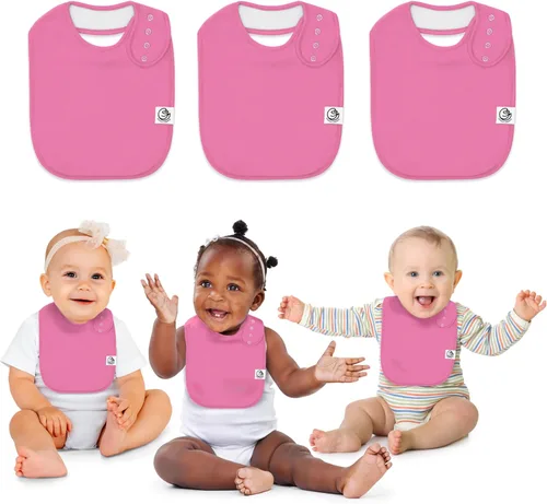 Miniatura 15 de Organic Cotton Baby Bibs for Drooling & Teething – Soft, Ultra Absorbent Baby Bib Set for Boys & Girls, 3-Pack Baberos blancos