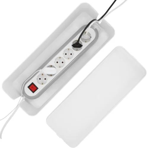 Miniatura 2 de Hama 20662 - Caja de cables Maxi, 6.1 x 15.7 x 5.1 in, con patas de goma, color blanco