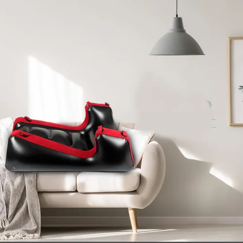 Miniatura 6 de Sofá cama inflable con cojín de almohada, sillón portátil, relajación Cojín Rojo