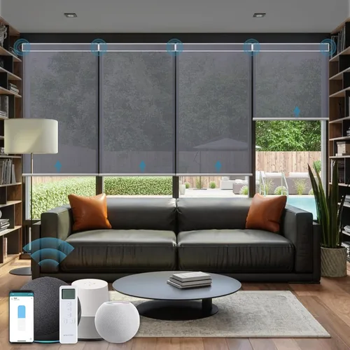Miniatura 25 de Cortinas enrollables inteligentes de filtrado de luz motorizadas compatibles con HomeKit, persianas inteligentes para ventanas con 1% de apertura