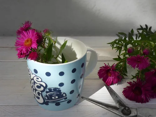 Miniatura 5 de BRISA VW Collection - Taza grande de cerámica para café, té y capuchino, diseño de escarabajo (12.5 fl oz/12.5 fl oz/Love That Bug/azul)