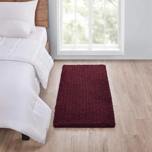 Miniatura 315 de Walensee Alfombra de baño antideslizante (24x17 pulgadas, rosa polvoriento) absorbente de agua, súper suave, lanuda de felpilla, lavable a máquina
