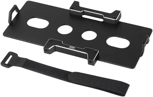 KYX Carreras CNC mecanizado aluminio bandeja de batería actualizaciones piezas accesorios para 1/10 RC Crawler coche Axial SCX10 PRO