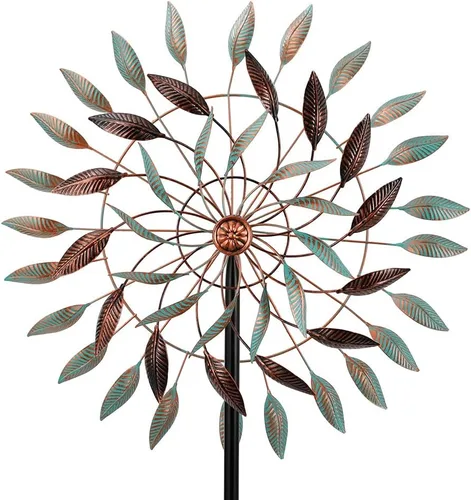 Miniatura 13 de VEWOGARDEN - Molinillo de viento grande de 20" de diámetro, escultura de viento giratoria de metal para exteriores - Arte de jardín, captadores
