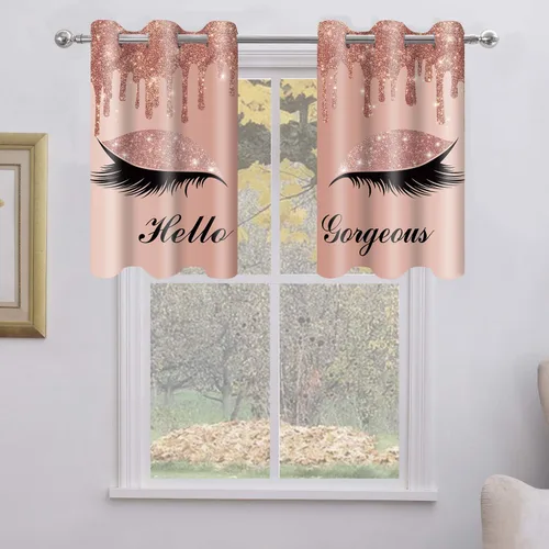 Miniatura 24 de Hello Gorgeous - Cortina de pestañas de unicornio, para oscurecer la habitación, con aislamiento térmico, con ojales, para decoración de dormitorio