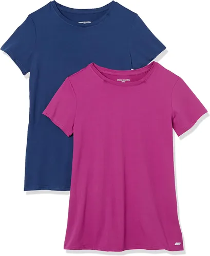 Miniatura 109 de Amazon Essentials Camiseta de manga corta con cuello redondo para mujer, de secado rápido, para entrenamiento, gimnasio, paquete múltiple