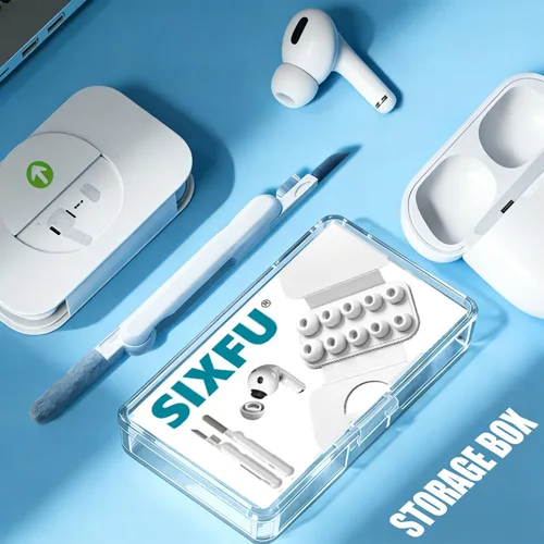 Miniatura 7 de SIXFU 4 tamaños de repuesto de puntas de oreja compatibles con AirPod Pro y AirPods Pro 2 con caja de almacenamiento portátil y kit de limpieza
