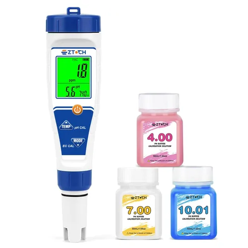 Probador digital de sal de cloro para piscina, medidor de salinidad de pH para agua de piscina, probador de pH de cloro salino, probador de pH 7 en