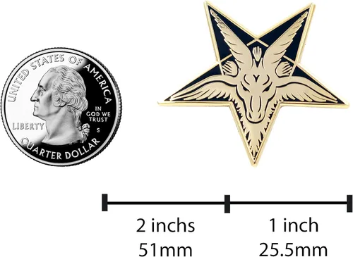 Miniatura 6 de Real Sic Baphomet - Pin esmaltado de cabeza Sabbatic Goat Pentagram Tarot Ocultit Unisex Pin de solapa Para mochilas, chaquetas, camisas, bolsos