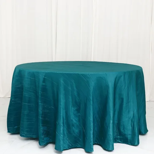 Miniatura 65 de Tableclothsfactory Mantel rectangular de tafetán arrugado de acordeón azul polvoriento, de 60 x 102 pulgadas, perfecto para ceremonias de boda