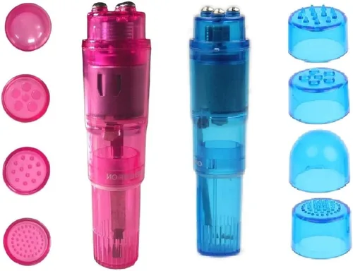 Miniatura 7 de Mini masajeador facial portátil de belleza bolígrafo de viaje para cara, cabeza, cuello, ojos, paquete de 3 unidades, color rosa