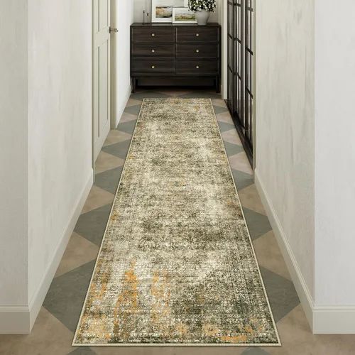Miniatura 125 de PureCozy Alfombra de área beige de 2 x 3 pulgadas, lavable, vintage, pequeña, para entrada, cocina, suave, retro, floral, de pelo bajo, tapete