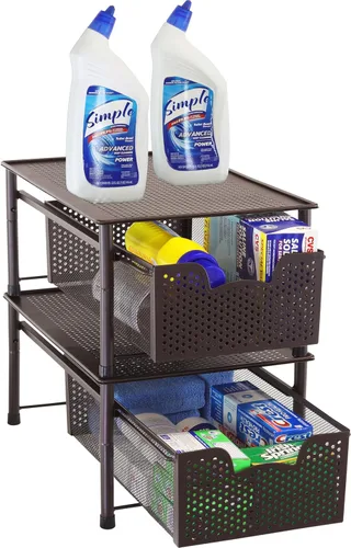 Miniatura 7 de Simple Houseware - Organizador con cajones de cesta apilables para gabinete, bronce