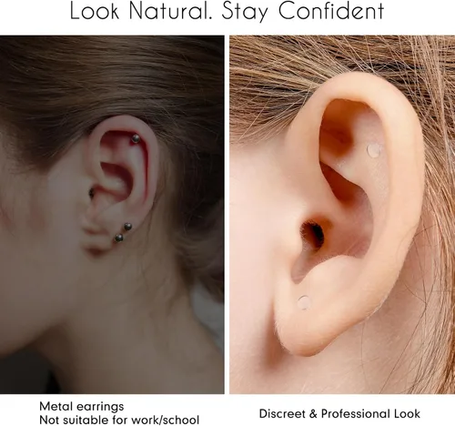 Miniatura 6 de Misdary Retenedores de piercing transparentes para nariz, labios, cartílago, a granel, para deportes, trabajo, cirugía, escuela, cirugía, piercing