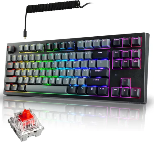 Miniatura 11 de TECWARE Phantom+ 87 Key RGB Mechanical Gaming Keyboard Wraith Brown, Red, Pink and Orange Switch Black, White and Gray