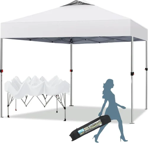 Miniatura 30 de MFSTUDIO Carpa Desplegable de 10x10 pies, Refugio Gazebo Sombra Solar Toldos Impermeables Patio Portátil Carpas con Malla Desplegables para Playa