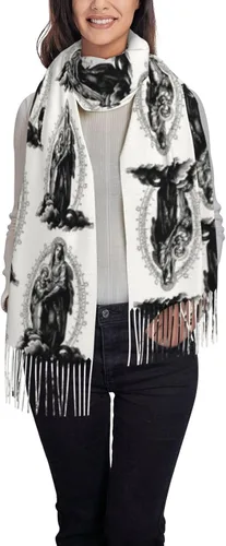Miniatura 8 de TNIJWMG Bufanda Virgen María para mujer, chal suave para otoño e invierno, regalos católicos