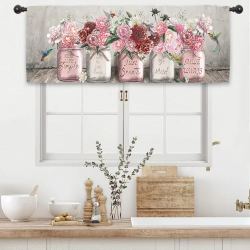 Miniatura 6 de Cortinas rústicas de cocina con puerta de granero de 27.5 pulgadas de ancho x 39 pulgadas de largo, cortinas de tratamiento de ventanas pequeñas