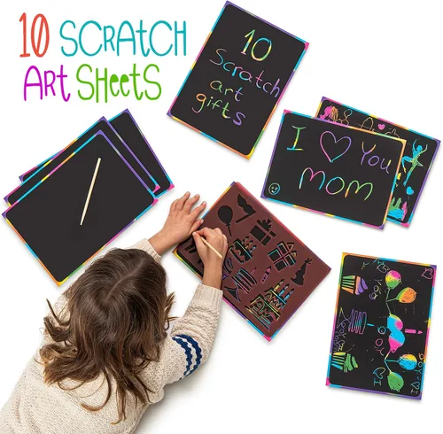 Miniatura 6 de Kipipol 63 plantillas de dibujo para niños de 4 a 8 a 8 a 12 años en adelante, artes y manualidades para niñas y niños, kit de dibujo para niños