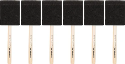 Miniatura 5 de Creative Mark Artist - Juego de 6 pinceles de espuma para pintar, mango de madera, con forma de cuña, paquete de 6 (3 pulgadas)