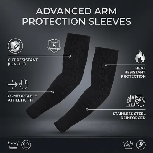 Miniatura 7 de Yosoo un par de mangas de protección resistentes anticortes antiabrasivos para brazos