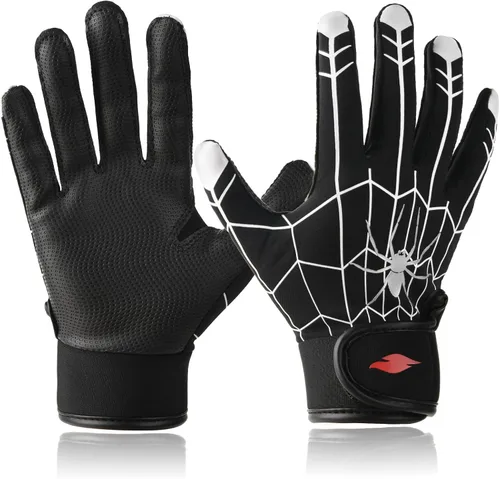 Miniatura 8 de Guantes de bateo de béisbol y sóftbol para niños con ajuste de super agarre Negro clásico