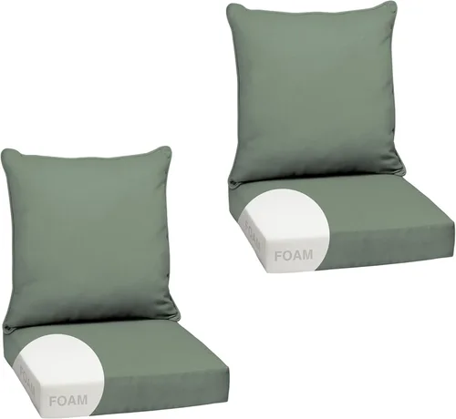 Miniatura 103 de Arden Outdoor Deep Seat Cushion Set, 24 x 24 pulgadas, Cojín para exteriores resistente al clima, a la lluvia y a la decoloración para silla, sofá