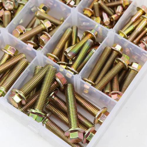 Miniatura 7 de Kit de 245 tornillos y tuercas de brida de alta resistencia, grado 8.8 M6 M8 M10, tuercas hexagonales con bridas métricas, incluye 15 tamaños más