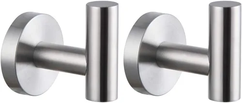 kimzcn Ganchos de acero inoxidable cepillado para toallas, ropa de baño, garaje, hotel, armario, armario, esponjas, gancho para bata, montaje en