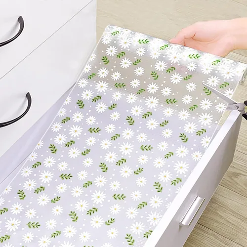 Miniatura 6 de Forro de estante Daisy para armarios de cocina – Revestimiento no adhesivo y antideslizante para cajones y refrigerador – Alfombrilla impermeable