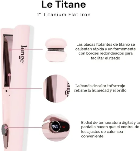 Miniatura 2 de L'ANGE HAIR Le Titane - Plancha plana de titanio, alisador de pelo con bordes curvos para un estilo versátil, plancha plana de doble voltaje