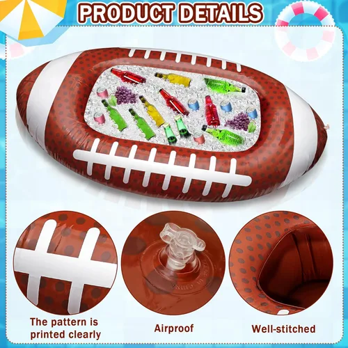 Miniatura 3 de Erweicet Enfriador inflable de fútbol, 1 unidad para fiesta, barbacoa, picnic, piscina, suministros de fiesta, buffet Luau, con un tapón de drenaje