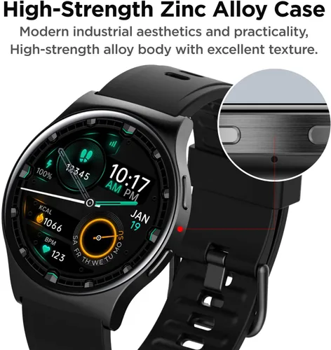Miniatura 8 de BENIO Reloj inteligente (respuesta/hacer llamada), caras de reloj AI, AMOLED de 1.43 pulgadas con AOD, IP68 impermeable rastreador de fitness, Negro