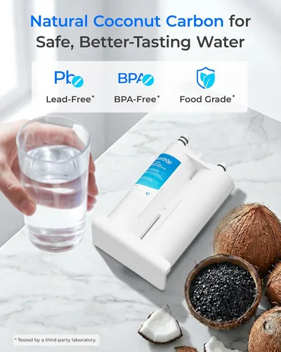 Miniatura 6 de Waterdrop Repuesto para filtro de agua para refrigerador EWF01®, FC-300, FC300, EFF-6018A, 241988703, 3 filtros (el paquete puede variar)