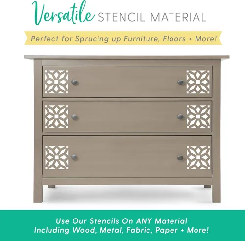 Miniatura 7 de Paquete de 4 plantillas de azulejos (6 x 6 pulgadas), patrón marroquí, plantillas reutilizables para pintar suelos/paredes/muebles, se adapta a