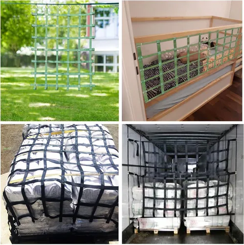 Miniatura 7 de Red de escalada para niños, obstáculos al aire libre, red de carga para escalera ninja, gimnasios de la selva, columpio, campo de obstáculos