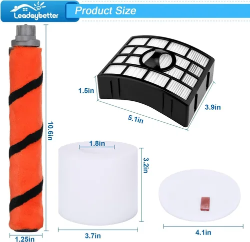 Miniatura 3 de Leadaybetter Filter Replacement for Shark APEX DuoClean Lift-Away AX950 AX951 AZ1002 AZ1000 AZ1000W, 1 Black Filters, 2 Foam & Felt Filters, 1 Brush