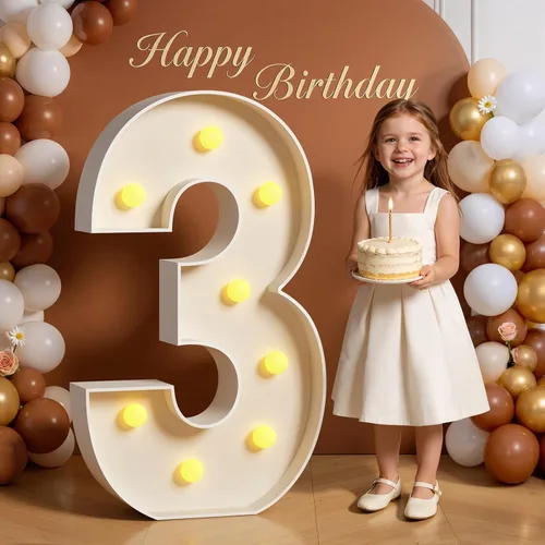 Miniatura 89 de Números de marquesina de 4 pies de alto, 4 pies de alto, números grandes iluminados 0 para 30, 40, 50, 60, decoración de fiesta de cumpleaños