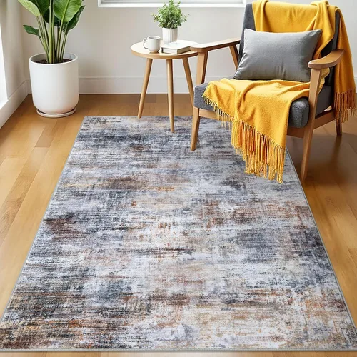 Miniatura 456 de IOHOUZE Alfombra abstracta lavable de 3 x 12 pies para pasillos, antideslizante para cocina, camino de entrada de lana sintética para interiores