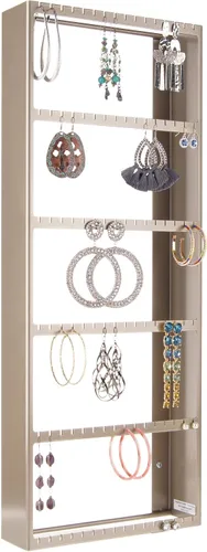 Miniatura 9 de Angelynn's Luka - Organizador de aretes montado en la pared, solo para aretes pequeños, aretes colgantes de poste, estante colgante de Bronce frotado