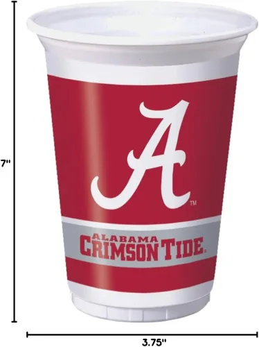 Miniatura 3 de Creative Converting Alabama Crimson Tide - Vasos de plástico (8 unidades), multicolor (20 onzas)