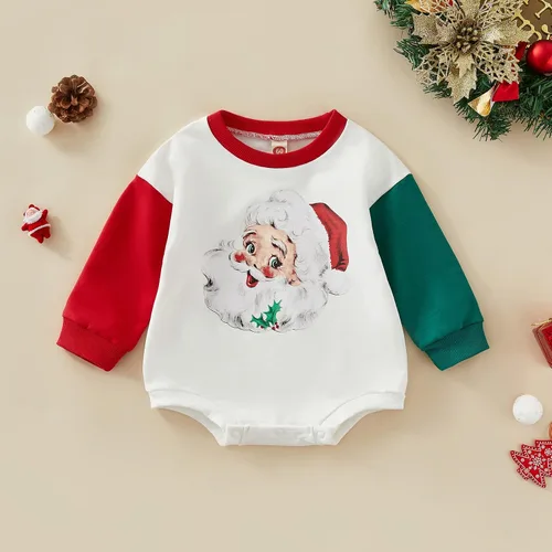 Miniatura 3 de Hoanselay Traje de Navidad de Papá Noel de manga larga para bebé niño y niña mameluco de mi primera Navidad otoño e invierno