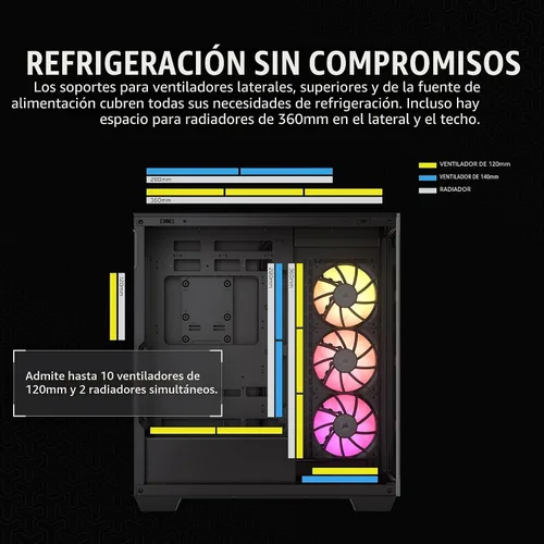 Miniatura 6 de CORSAIR iCUE Link 3500X RGB Mid-Tower ATX Carcasa para PC – Vidrio Templado Panorámico – Compatible con Placa Base de Conexión Inversa – 3X Negro