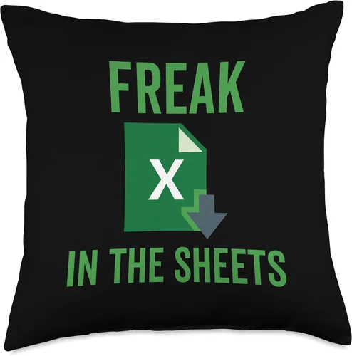 Freak in the Excel Sheets Spreadsheets Computer Freak in The Excel Sheets - Almohada divertida de broma para computadora, 18 x 18 pulgadas,