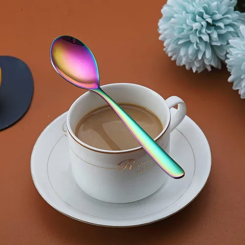 Miniatura 9 de Cucharitas de 6 cucharas de cubiertos de acero inoxidable, cucharas pequeñas de acero inoxidable, cucharas de té para el hogar, cocina