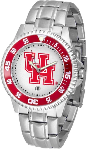 Miniatura 61 de SunTime Reloj de cuarzo de 1.575 in para hombre, correa de acero inoxidable de 0.787 in, esfera Gameday Tulane ola verde